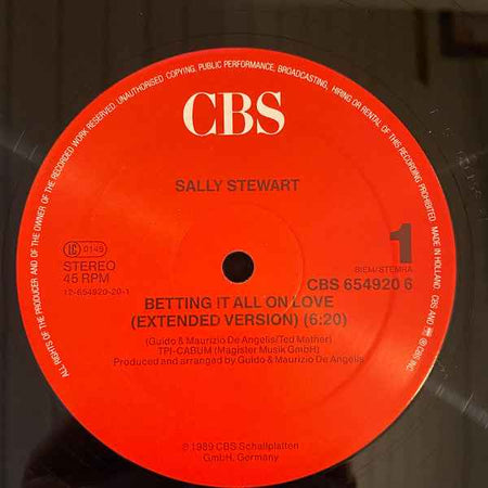 Sally Stewart - Betting It All On Love (12") (Near Mint (NM or M-))