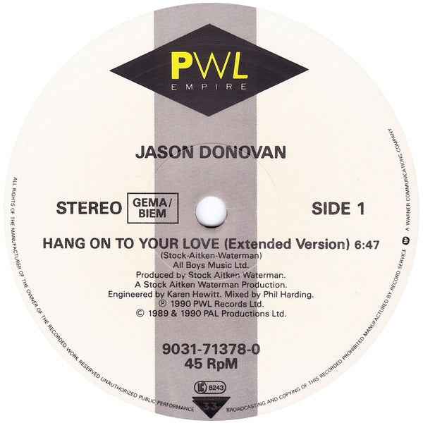 Jason Donovan - Hang On To Your Love (12") (Near Mint (NM or M-))
