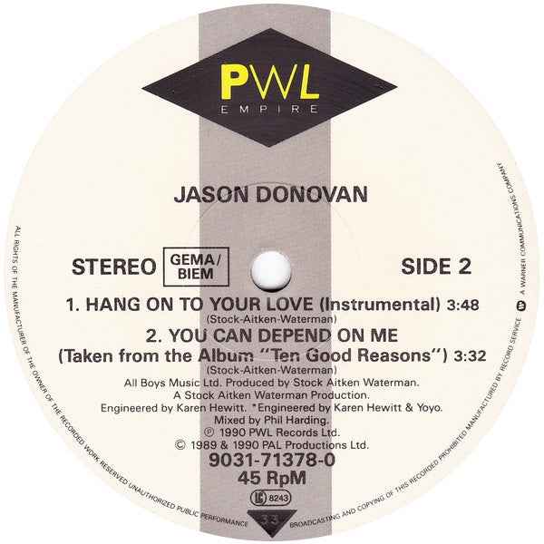 Jason Donovan - Hang On To Your Love (12") (Near Mint (NM or M-))