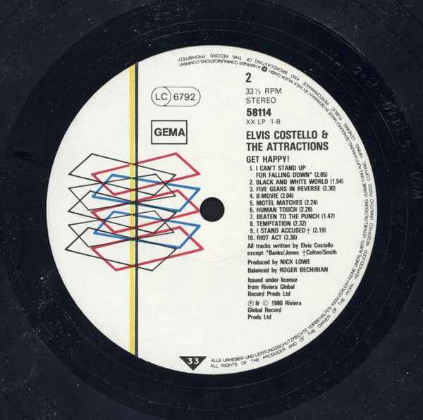 Elvis Costello & The Attractions - Get Happy! (LP) (Near Mint (NM or M-))