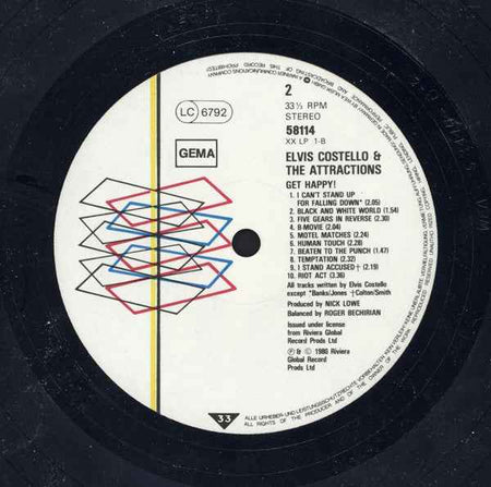 Elvis Costello & The Attractions - Get Happy! (LP) (Near Mint (NM or M-))
