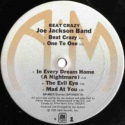 Joe Jackson Band - Beat Crazy (LP) (Very Good Plus (VG+))