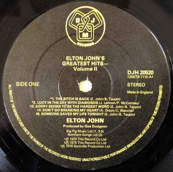Elton John - Elton John's Greatest Hits Volume II (LP) (Very Good Plus (VG+))