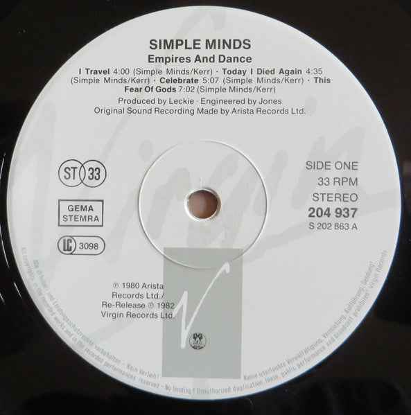 Simple Minds - Empires And Dance (LP) (Near Mint (NM or M-))