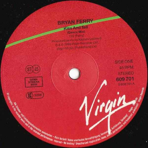 Bryan Ferry - Kiss And Tell (12") (Very Good Plus (VG+))