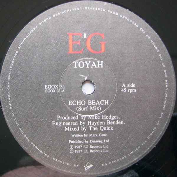 Toyah - Echo Beach (12") (Near Mint (NM or M-))
