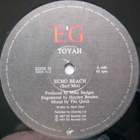Toyah - Echo Beach (12") (Near Mint (NM or M-))