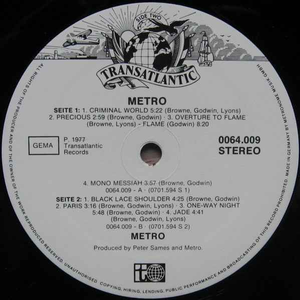 Metro  - Metro (LP) (Near Mint (NM or M-))