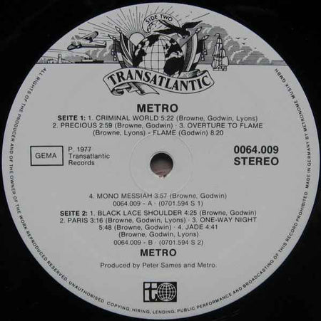 Metro  - Metro (LP) (Near Mint (NM or M-))