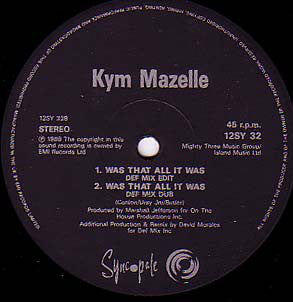 Kym Mazelle : Was That All It Was (12", Single)