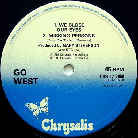 Go West : We Close Our Eyes (Total Overhang Mix) (12", Single)