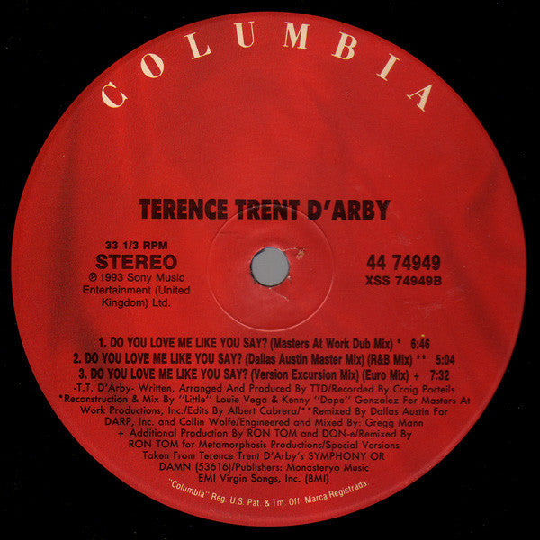 Terence Trent D'Arby : Do You Love Me Like You Say? (12", Single)