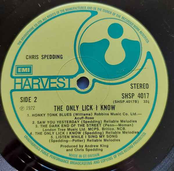 Chris Spedding - The Only Lick I Know (LP) (Near Mint (NM or M-))
