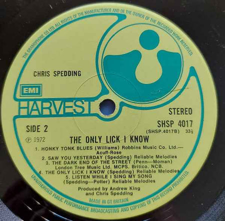 Chris Spedding - The Only Lick I Know (LP) (Near Mint (NM or M-))