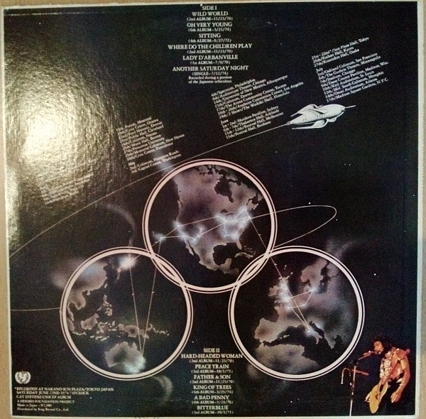 Cat Stevens = Cat Stevens : Saturnight (Cat Stevens Live In Tokyo) = サタナイト/キャット・スティーヴンス《ライヴ・イン・ジャパン》 (LP, Album, Num)