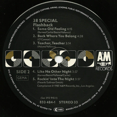 38 Special (2) : Flashback (LP, Comp + 7", EP, Promo)