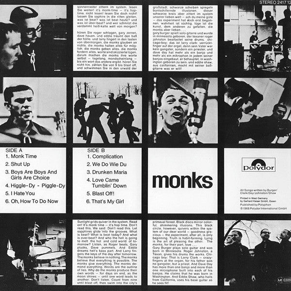 The Monks : Black Monk Time (LP, Album, RE)