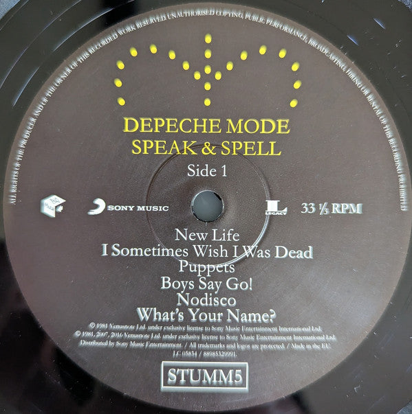 Depeche Mode : Speak & Spell (LP, Album, RE, RM, Gat)