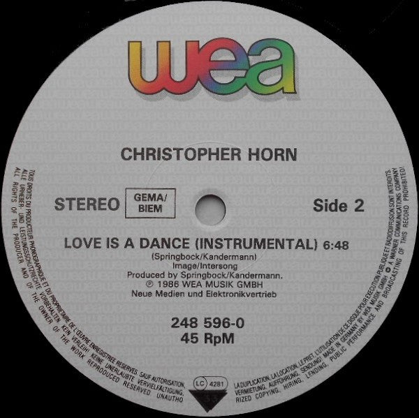 Christopher Horn : Love Is A Dance (12", Single)