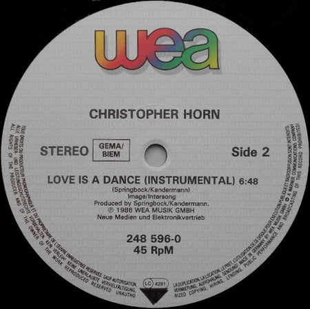 Christopher Horn : Love Is A Dance (12", Single)