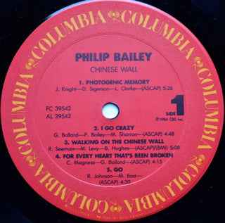 Philip Bailey - Chinese Wall (LP) (Near Mint (NM or M-))
