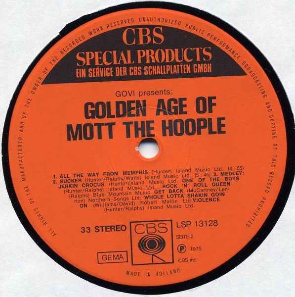 Mott The Hoople - Golden Age Of Mott The Hoople (LP) (Near Mint (NM or M-))