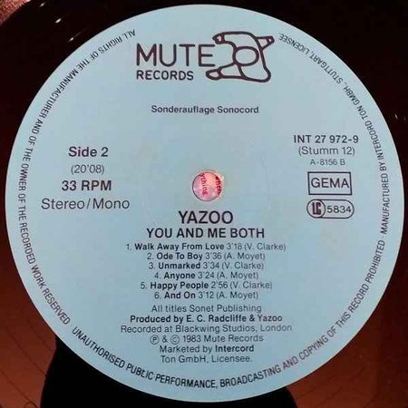 Yazoo - You And Me Both (LP) (Near Mint (NM or M-))