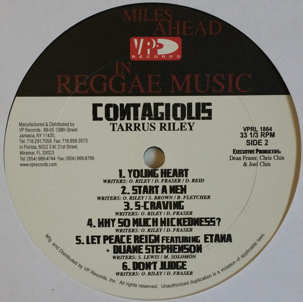 Tarrus Riley : Contagious (LP, Album)