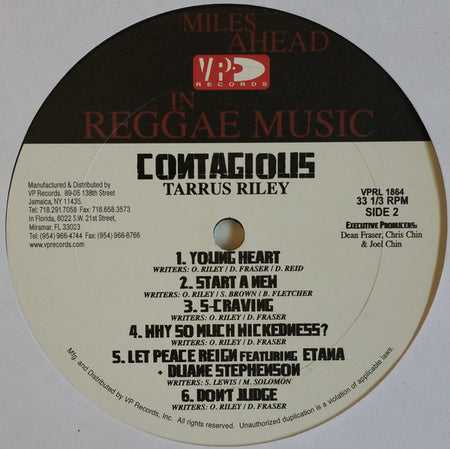 Tarrus Riley : Contagious (LP, Album)