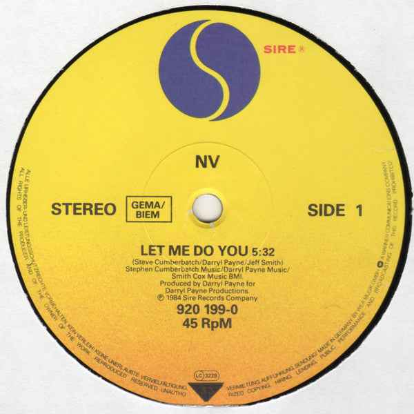 NV - Let Me Do You (12") (Near Mint (NM or M-))