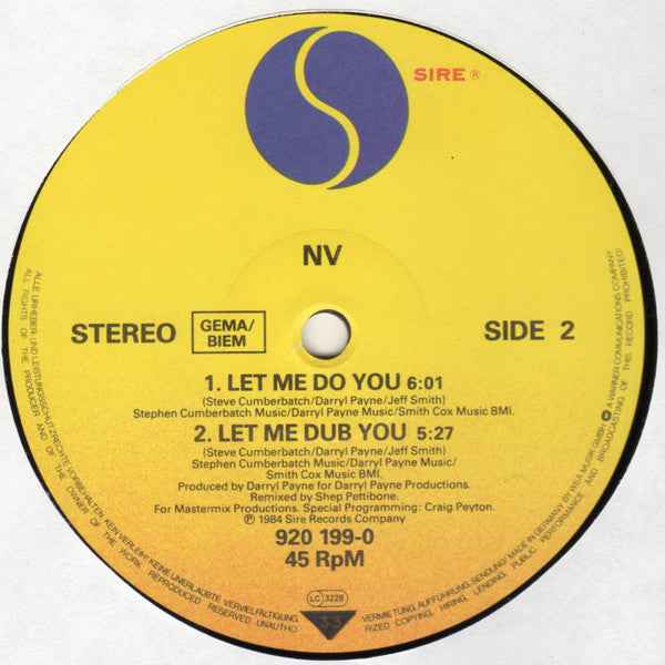 NV - Let Me Do You (12") (Near Mint (NM or M-))