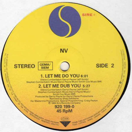 NV - Let Me Do You (12") (Near Mint (NM or M-))