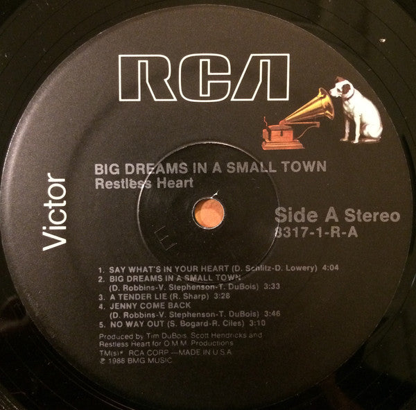 Restless Heart : Big Dreams In A Small Town (LP, Album, Spe)