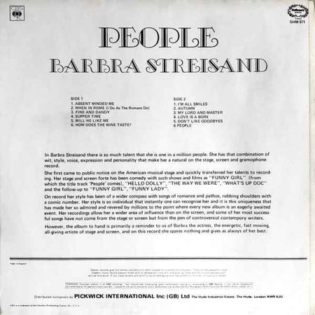 Barbra Streisand - People (LP) (Near Mint (NM or M-))