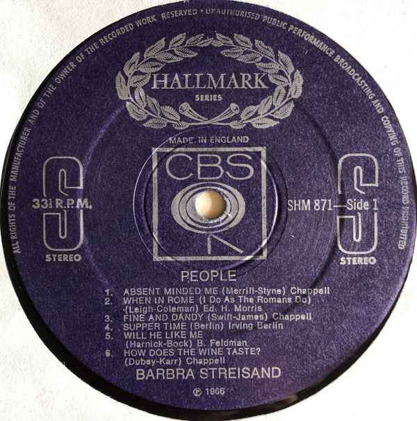 Barbra Streisand - People (LP) (Near Mint (NM or M-))