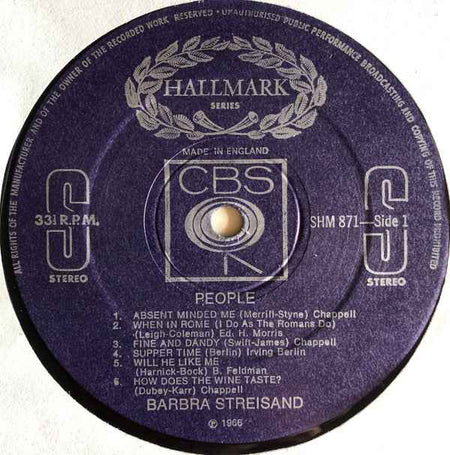 Barbra Streisand - People (LP) (Near Mint (NM or M-))