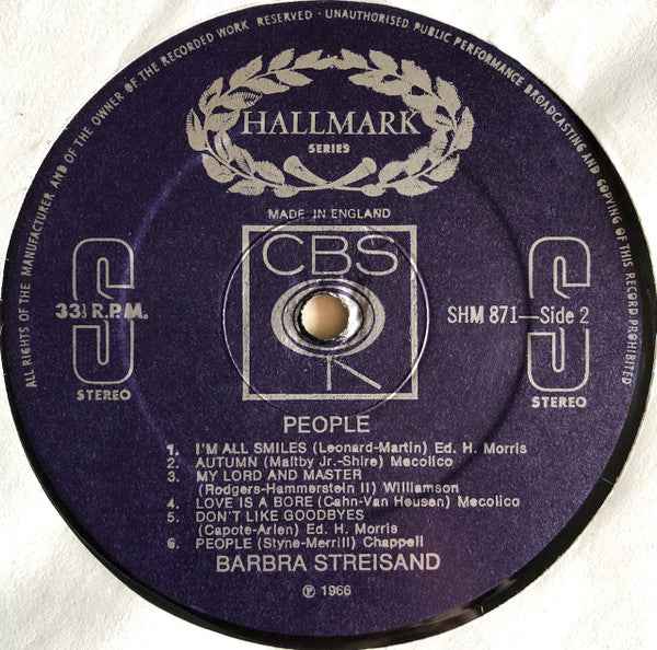 Barbra Streisand - People (LP) (Near Mint (NM or M-))