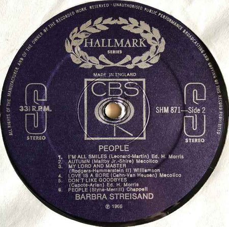 Barbra Streisand - People (LP) (Near Mint (NM or M-))