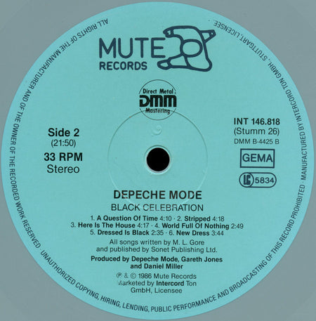 Depeche Mode : Black Celebration (LP, Album, M/Print, Gre)