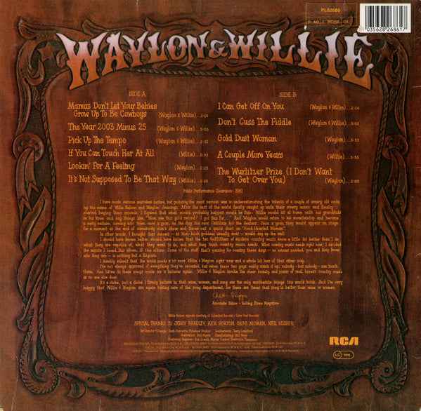 Waylon Jennings & Willie Nelson - Waylon & Willie (LP) (Very Good Plus (VG+))