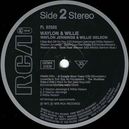 Waylon Jennings & Willie Nelson - Waylon & Willie (LP) (Very Good Plus (VG+))