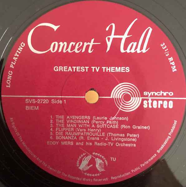 Eddy Mers And His Orchestra - Greatest TV Themes For Dancing (LP) (Near Mint (NM or M-))