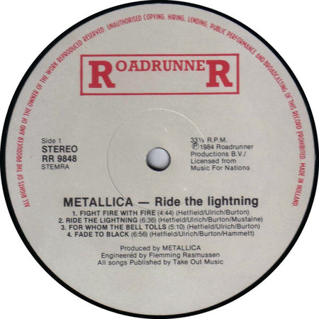 Metallica : Ride The Lightning (LP, Album)