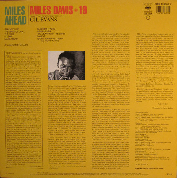 Miles Davis + 19, Gil Evans : Miles Ahead (LP, Album, RE, RM)