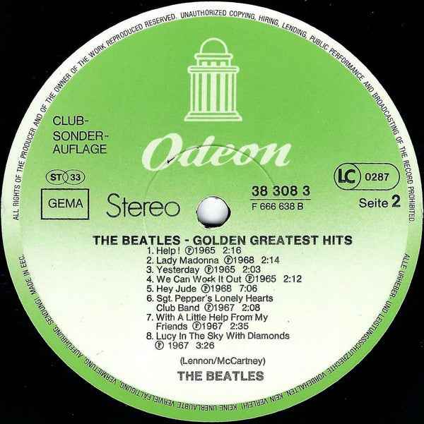 The Beatles - Golden Greatest Hits (LP) (Near Mint (NM or M-))