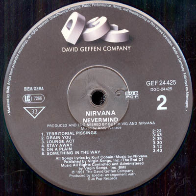 Nirvana : Nevermind (LP, Album, RP)