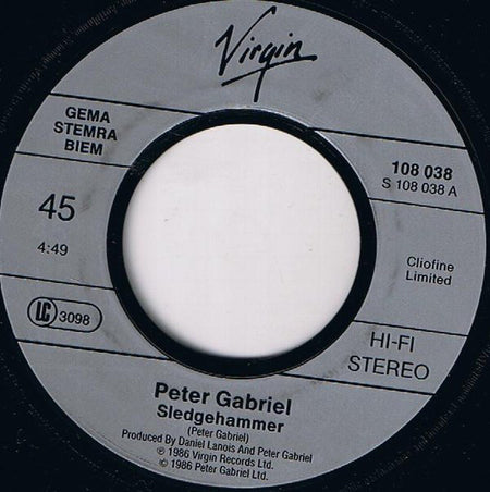 Peter Gabriel : Sledgehammer (7", Single)