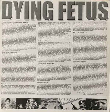 Dying Fetus - Destroy The Opposition (LP) (Very Good Plus (VG+))