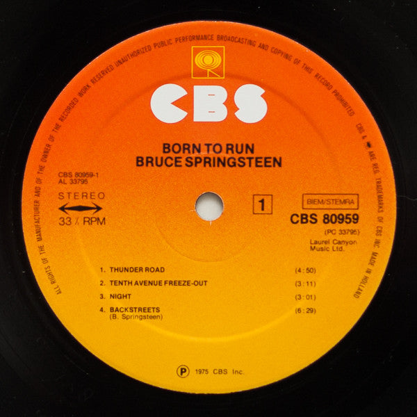 Bruce Springsteen : Born To Run (LP, Album, Gat)