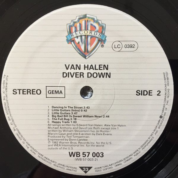 Van Halen : Diver Down (LP, Album)
